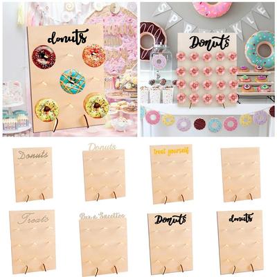 Wooden Birthday Favour Party Supplies Doughnut Rack Donut Wall Stand Storage Racks Donut Holds