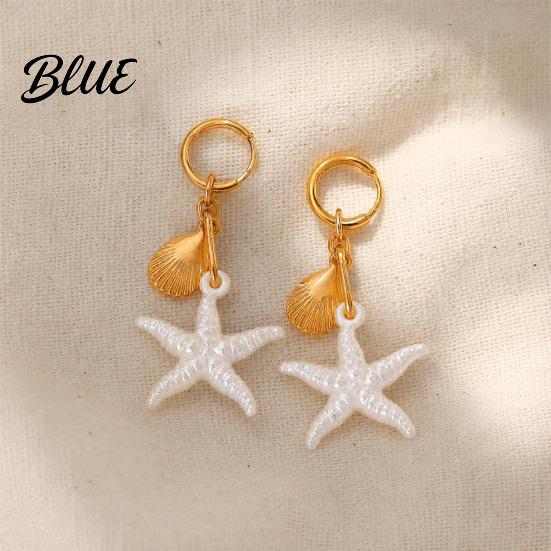 Versatile Skin Tone Earrings 1 Pair Women Earrings Starfish Shell