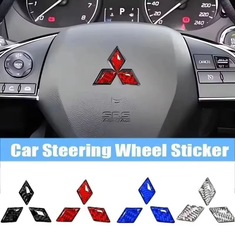 Epoxy Auto Lenkrad Mittel Emblem Aufkleber Für Mitsubishi Ralliart Cordia Pajero Outlander Eclipse Galant Mirage Zubehör