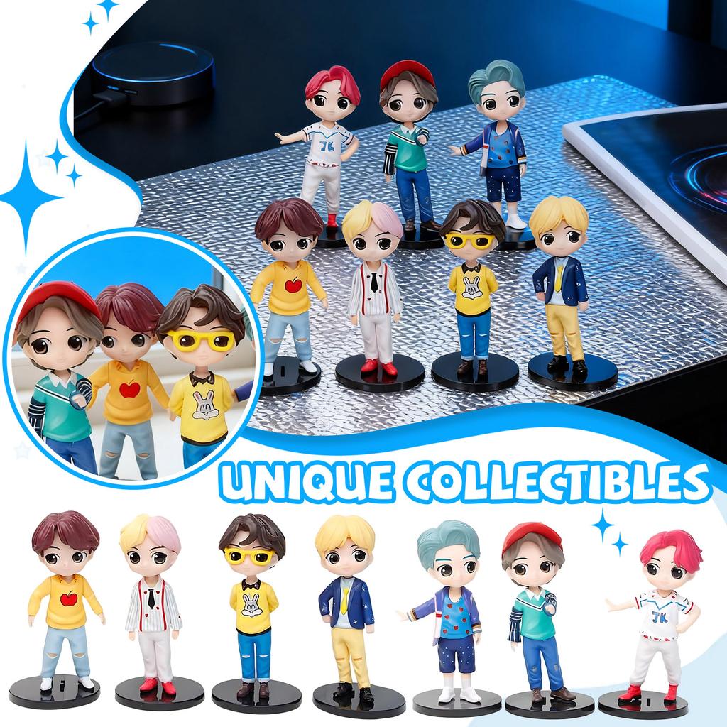Figure Set, 7PCS 14cm PVC Idol Dolls, Cute Collectible Figurines For Fans, Desktop Decoration & Gift