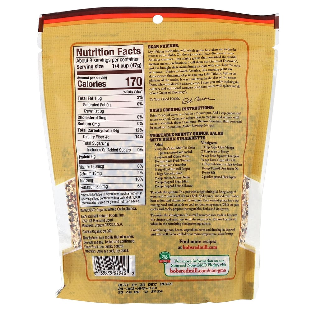 Bob's Red Mill Tri-Color Quinoa Whole Grain 369g (13oz)