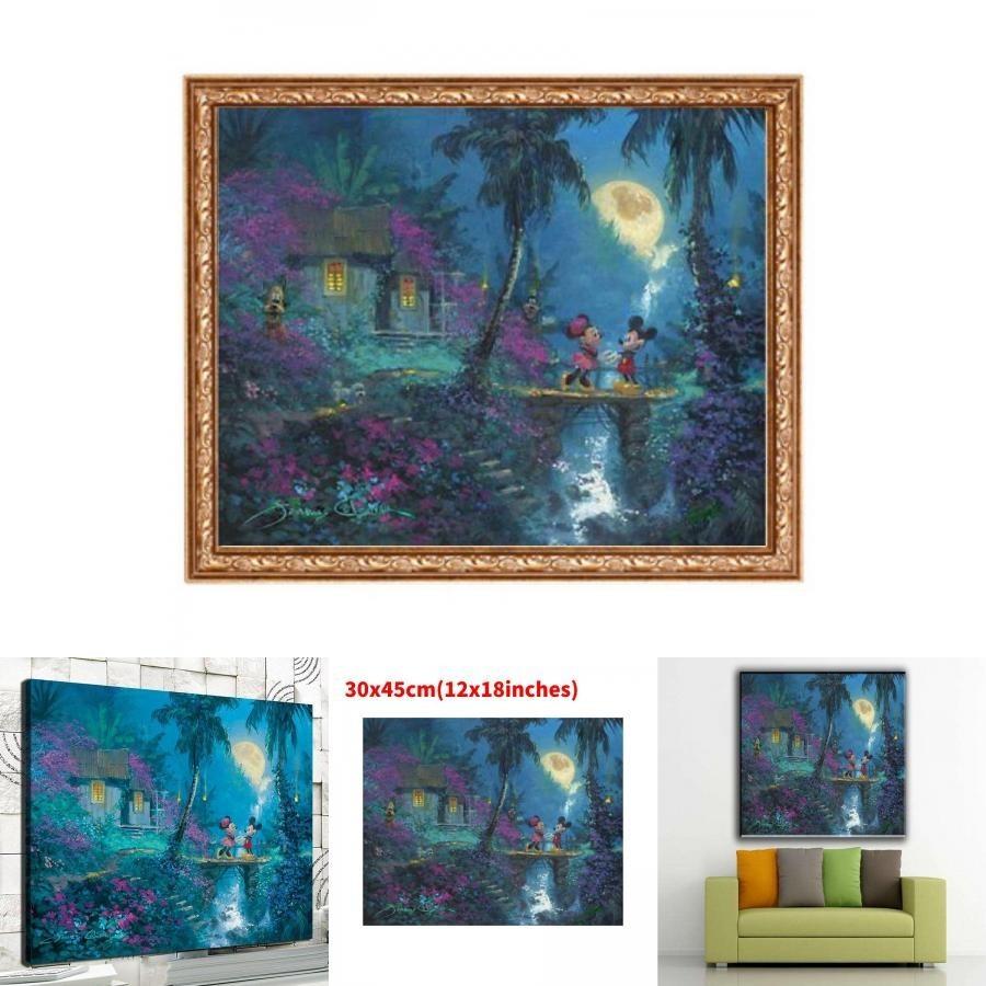 Meerjungfrauen-Prinzessin Leinwand-Wandkunst Modernes Märchen Schlafzimmer Kinderzimmer Dekorative Malerei Kernmaterial