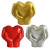 Alla hjärtans dag Kärlekshjärta Figurin Dubbla händer som håller hjärta Hartsstaty Bröllopsfest Hem Kontor Skrivbordsdekoration