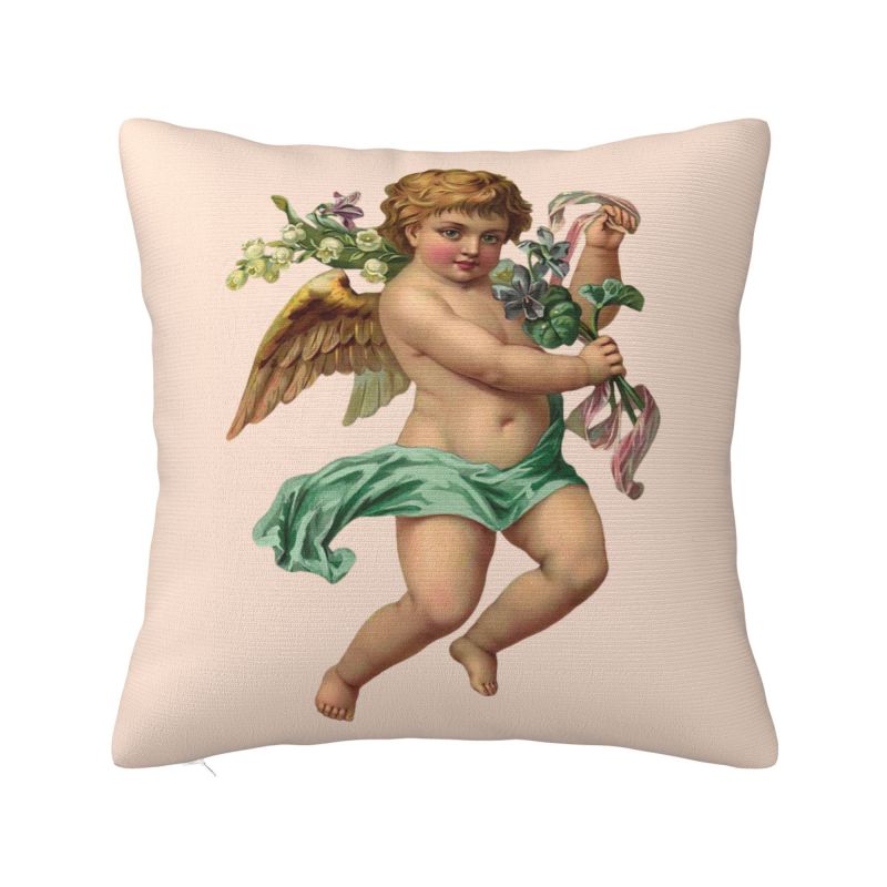 Aesthetic Renaissance Angel Cushion Cover Boucher Rococo Art Soft Nordic Pillow Decor Home