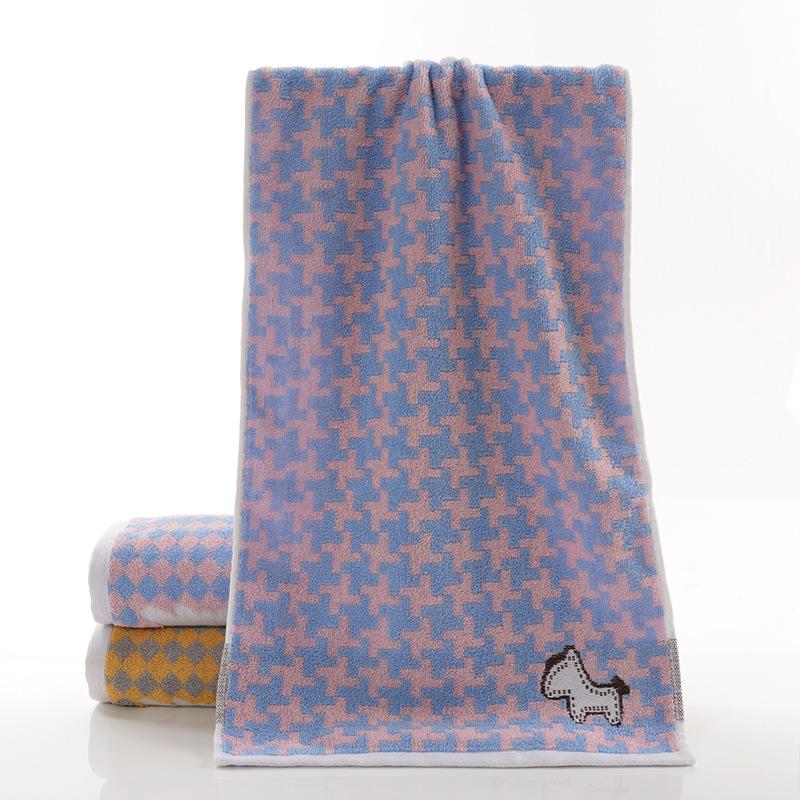 Striped Monogrammed Cotton Towel Pony Pattern Cartoon Absorbent Color Woven Bathroom Towel