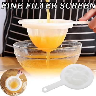 200 Mesh 400 Mesh Kitchen Filter Fine Mesh Strainer Sieve Nylon Filter Spoon Plastic Soy Milk Juice Yogurt Food Strainer Kitchen Utensils