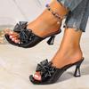 Fashion Plus Size New Women Sandals Summer Beautiful Crystal Mesh Sandals Comfortable Low Heels Pumps Casual Shoes Zapatos De Mujer