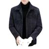 Men's Winter Coat with Fleece and Thickened Woolen Jacket, Warm Clothes for Autumn and Winter, Men's Short Woolen Overcoat