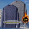 Men's Round-Neck Velvet Sweater: Warm Autumn/Winter Base Layer for Dad