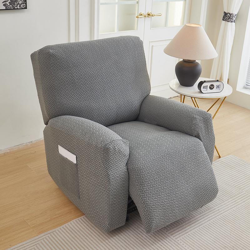 1/2/3 Seater Recliner Sofa Cover Solid Color Cushion Cover Sofa Cover Lazy Chair Jacquard Waterproof Leaf Shapeed Sofa Covers