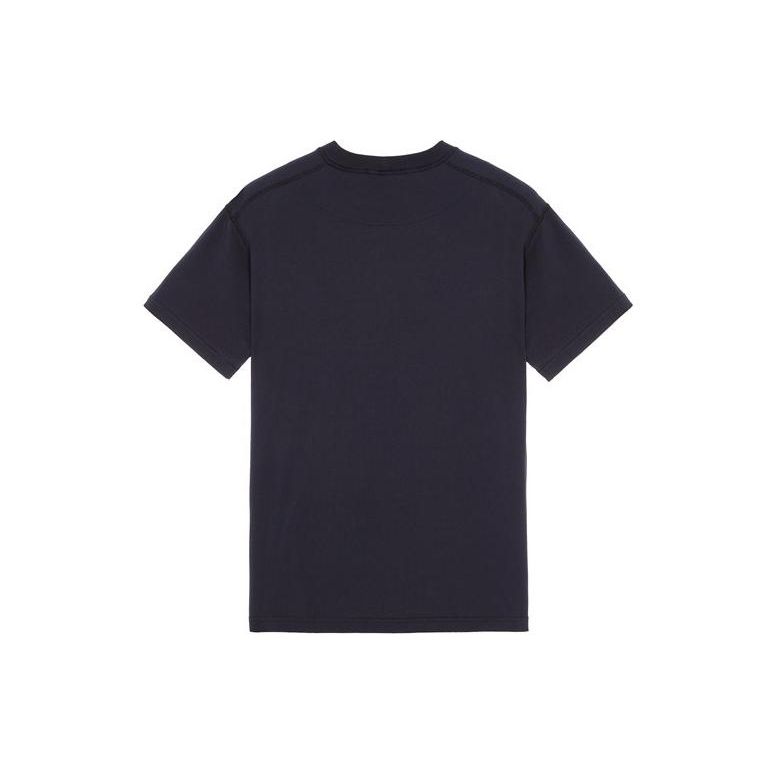 Stone Island SS23 Solid Color Logo Patch Crew Neck Short Sleeve T-Shirt Men Tops Dark-Blue 101523757-A0020