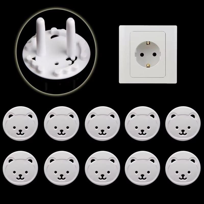 5/10/20Pcs Plugs Protector Cover Switch Covers Cute Bear Power Socket Cover Plugs Cover Child Safety Protector Proof Electric