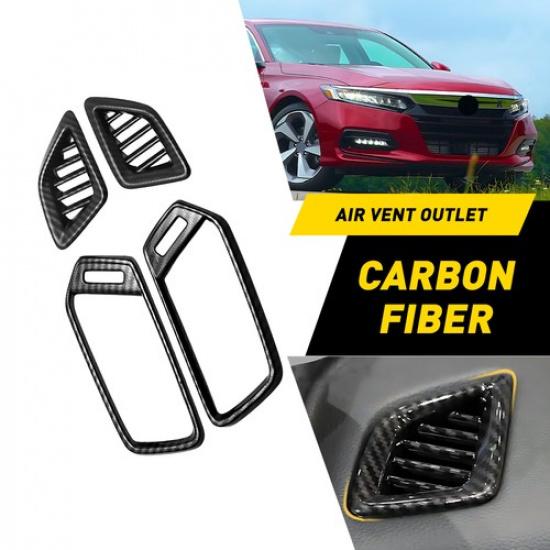 For Honda Accord 2018- Carbon Fiber Front Air Vent Frame Panel Protector 4X