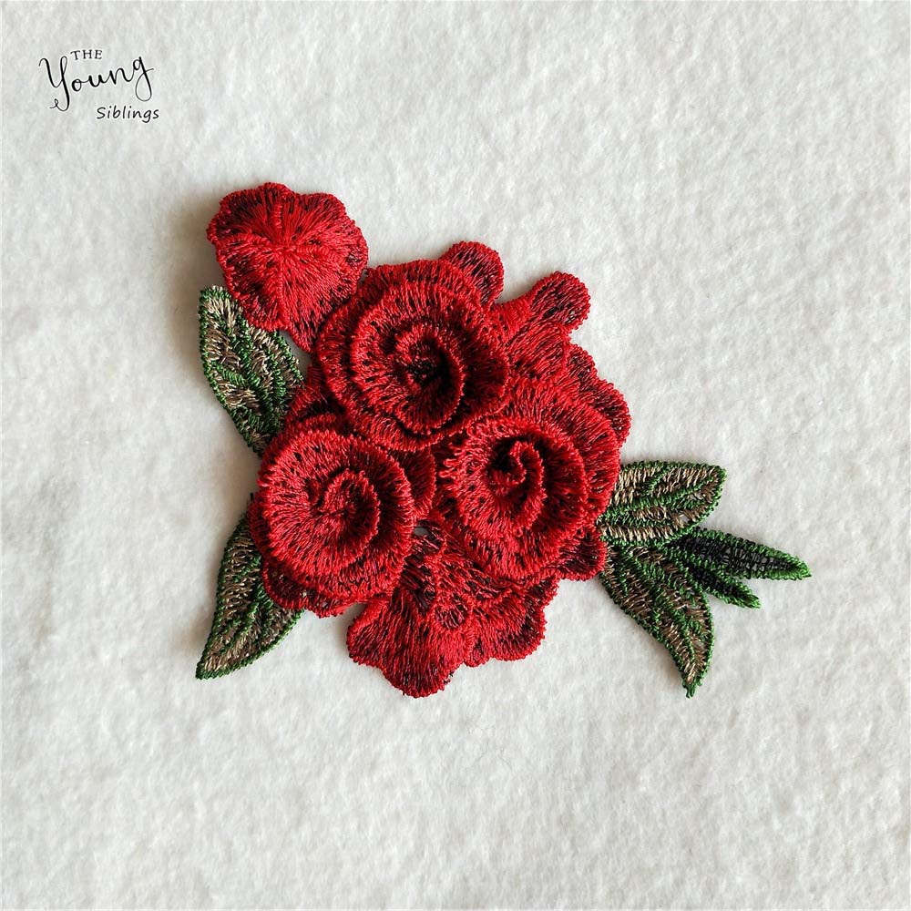 Red Three-Dimensional Embroidery Polyester Lace, Lace Collar Clothing Accessories Diy
