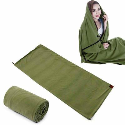 Saco de dormir con forro, saco de dormir de viaje con cremallera, cómoda sábana para acampar con bolsa de almacenamiento, manta polar para acampar para adultos