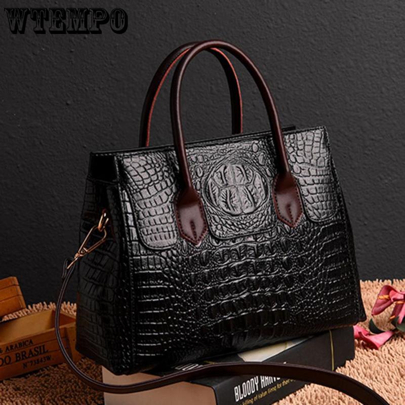 WTEMPO Torebki damskie ze skóry aligatora Projektantki damskie Messenger Torby na ramię Retro Tote