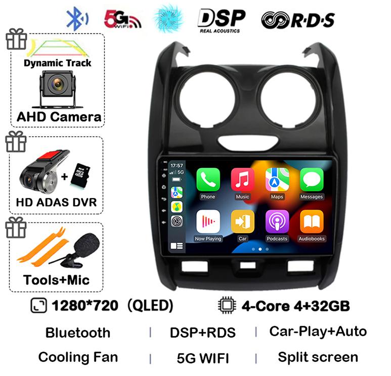 Android 14 Carplay Auto WIFI+4G for Renault Duster 2015 2016 2017 2018 2019 2020 Car Radio GPS Stereo Multimedia Player 2din Dsp