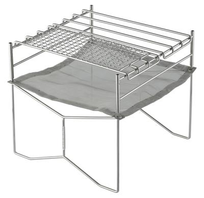 NANGOGEAR (Nanko Camp Gear) Bonfire Stand Fire Pit Stainless Steel Mesh Solo Grill 11104 (SOLO-202-JS)