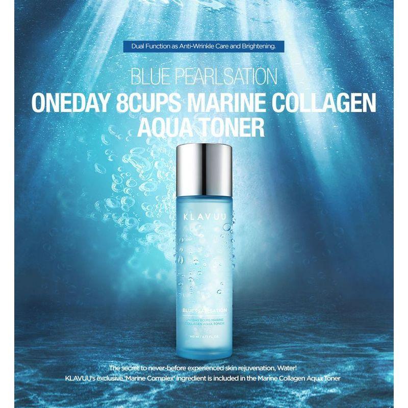 KLAVUU - Blue Pearlsation One Day 8 Cups Marine Collagen Aqua Toner 140ml
