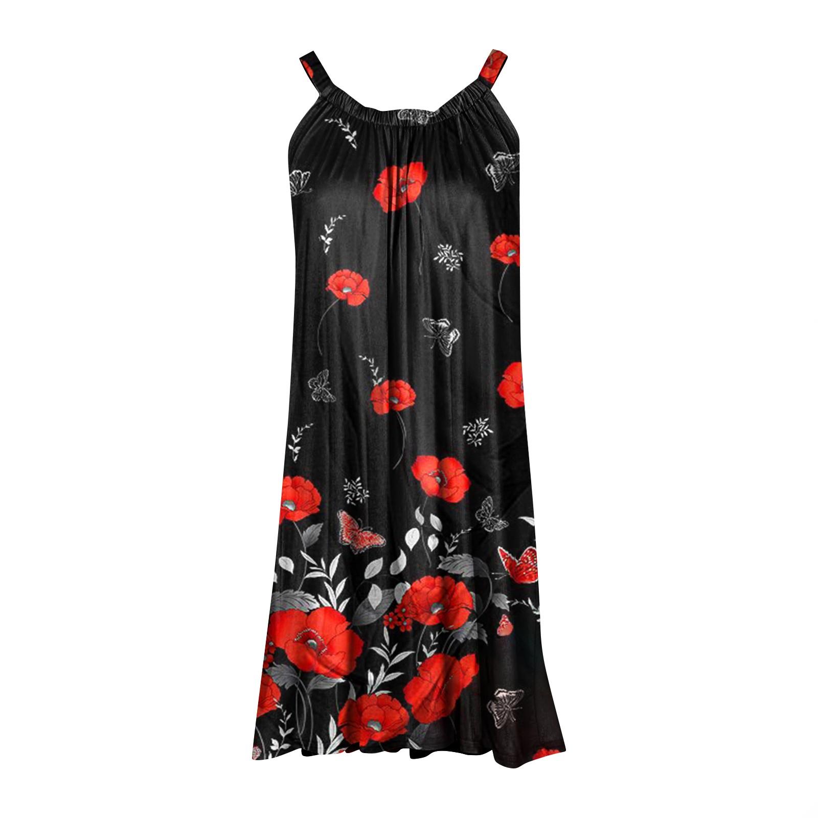 Женское повседневное пляжное платье в стиле бохо с цветочным принтом — фото 5