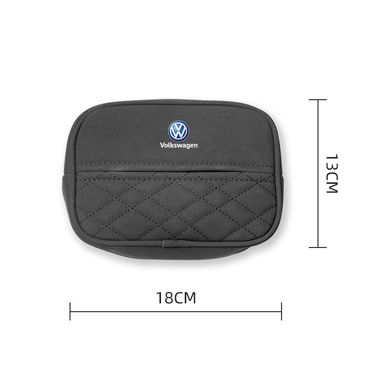 Suede Car Interior Tissue Storage Box Car Accessories For VW GTI Polo Golf MK7 Passat B6 Tiguan Arteon T-ROC Beetle Jetta ID.3