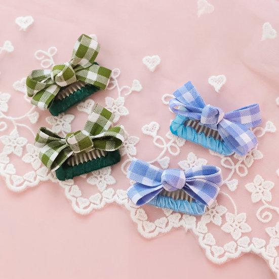 Pet Hair Clip Adorable Elegant Plaid Print Pet Cat Dog Bowknot Hair Bows Pet Supplies