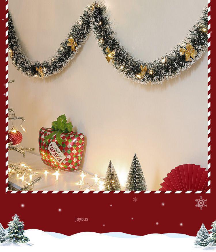 Christmas Decoration Garland: Ribbon, Leaves, Snowflakes, Tinsel, for Windows and Trees.