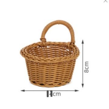 Imitation Rattan Kitchen Ginger and Garlic Storage Basket Wall-mounted Basket Handbasket Kitchen Utensil Hanging Basket
