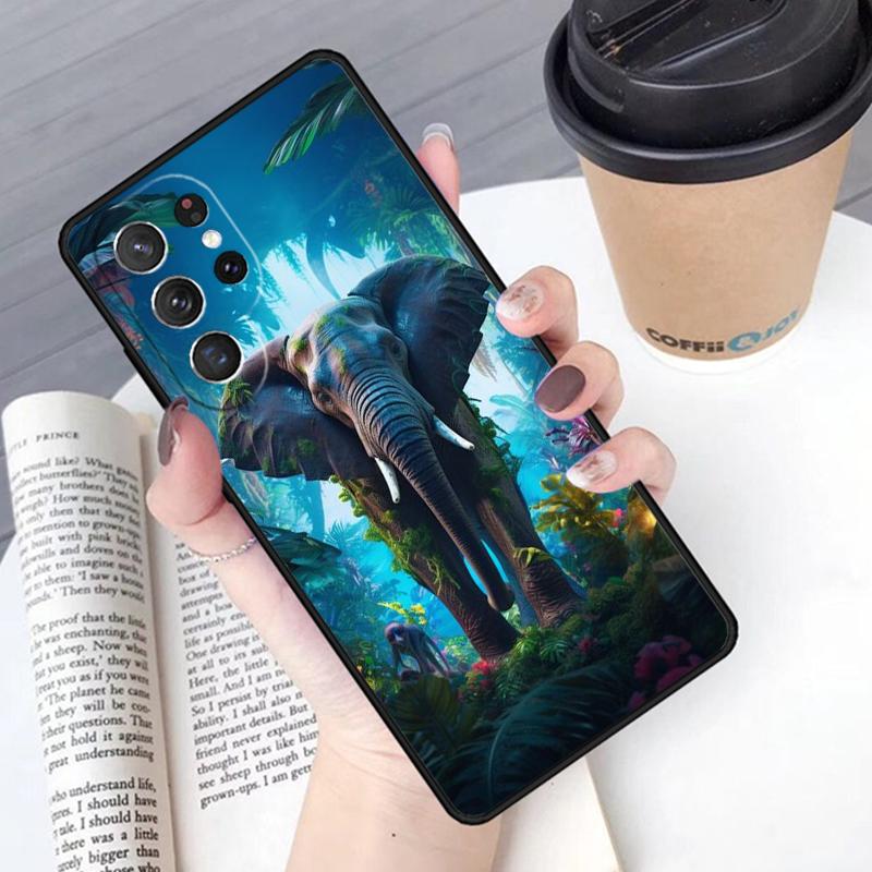 Animal Elephant Phone Case Cover For Samsung Galaxy S24 S25 Ultra S21 S22 Ultra S10E Note 10 Plus Note 20 FE S23
