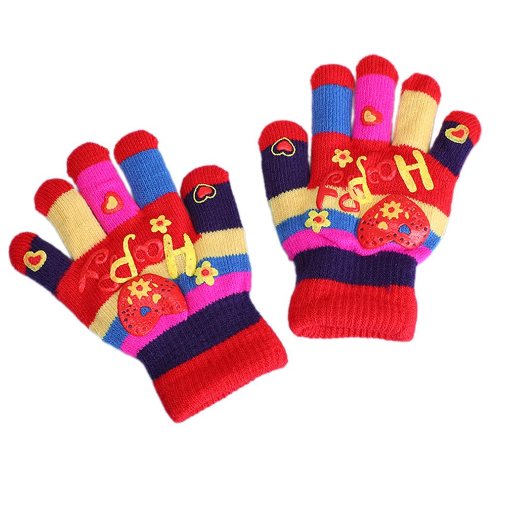 Children Trendy Warm Thermal Gloves Thicken Stylish Mitten Gloves for Cold Weather Winter Cycling Skiing Climbing