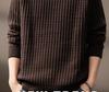 Men's High-End Waffle Knit Sweater: Autumn Winter Warm Casual Pullover