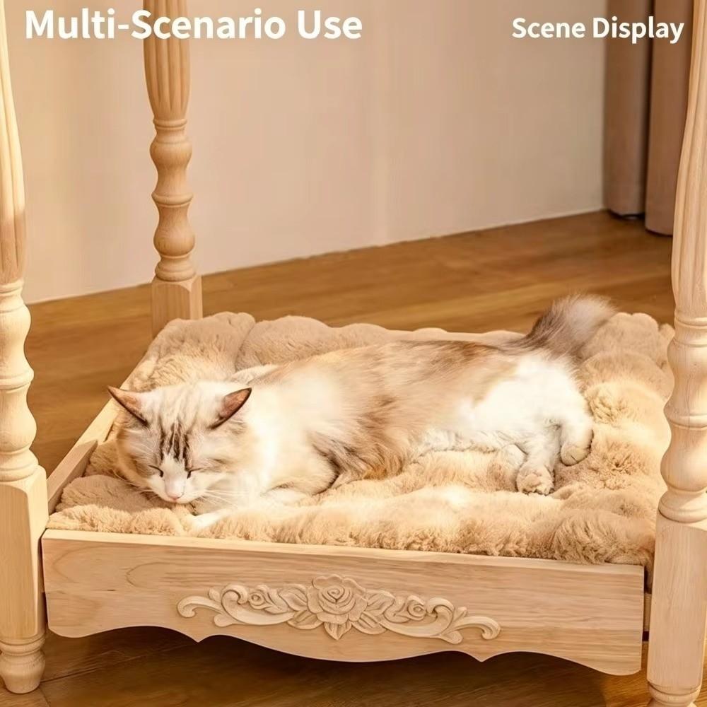 Soft Fluffy Pet Sleeping Mat Thickened Design Fluffy Pet Blanket Warm Plush Pet Mat  Indoor Pet Use