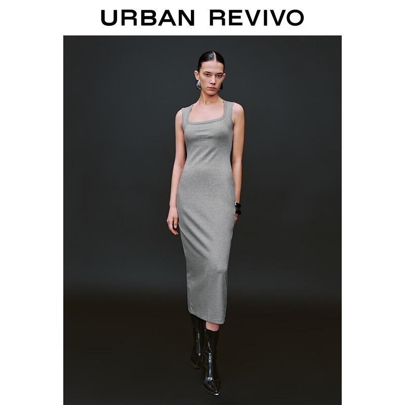 UR2025 Women's Pleated Sleeveless Maxi Dress with Back Slit