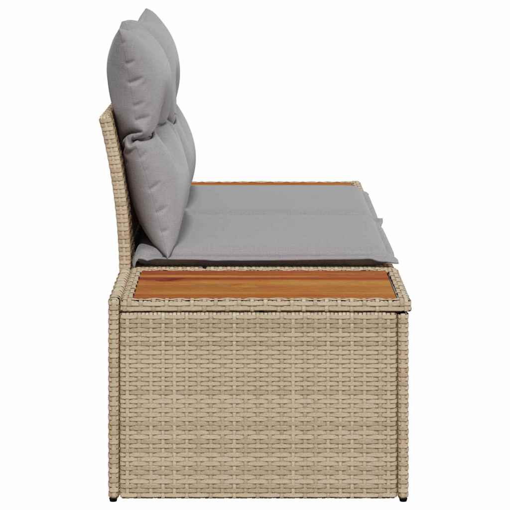 Garden Sofa Beige 184 X 62 X 85 Cm Poly Rattan