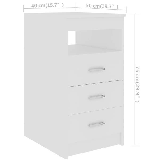VidaXL Armoire à tiroirs Blanc 40x50x76 cm Bois d'ingénierie 801805