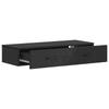 Wall Mounted Side Table Black 87.5 X 34.5 X 17 Cm