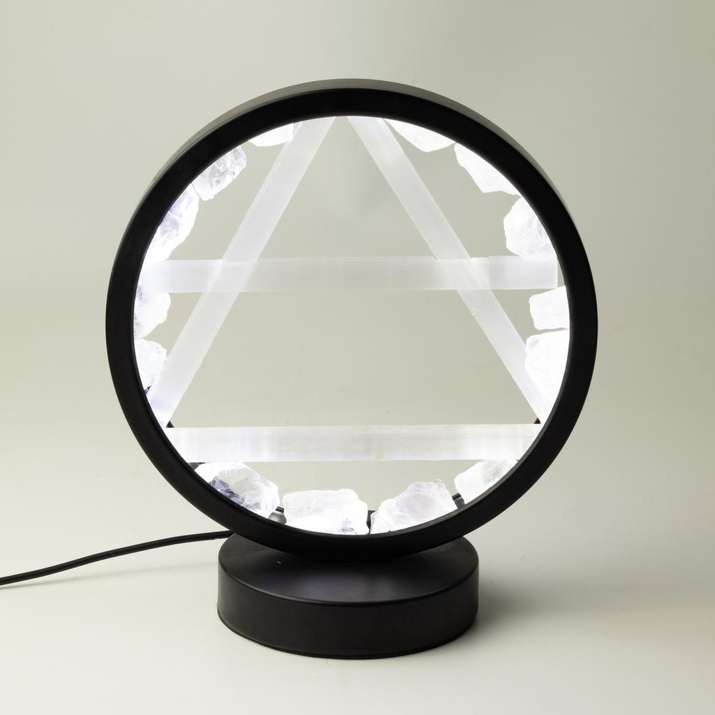 Gemstone Halo Lamp - Air - Clear Quartz & Selenite