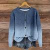 Women's Vintage Knit Button Gradient Print Cardigan Jacket