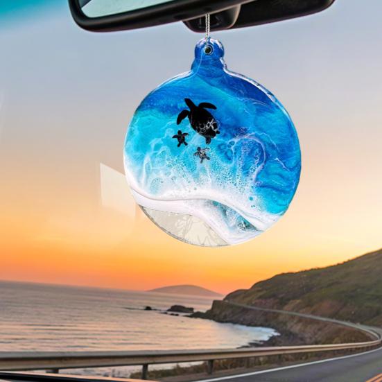Sea Turtle Acrylic Ornaments Ocean-Themed Christmas Tree Decor Holiday Turtle Hanging Ornaments for Indoor