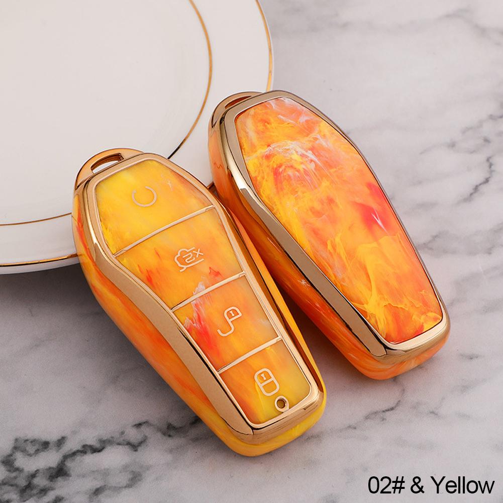For BYD Qin Plusdmi Atto 3 Han EV Dolphin New Soft TPU Car Key Case 4 Buttons Remote Control Protect Cover Durable Accessories