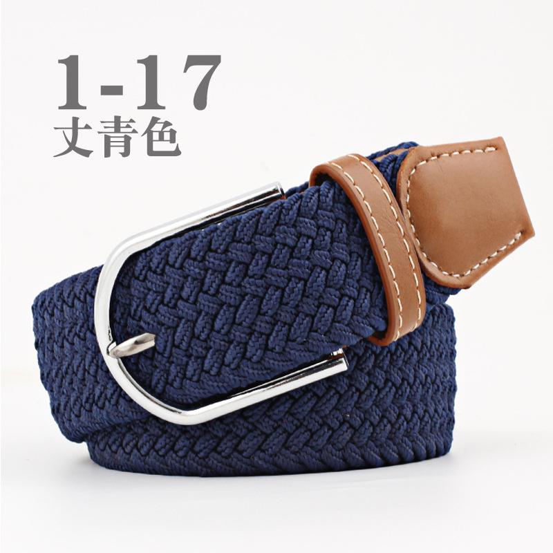 Women Casual Knitted Pin Buckle Without Holes Men Belt Woven Canvas Elastic Expandable Braided Stretch Belts for Female Jeans