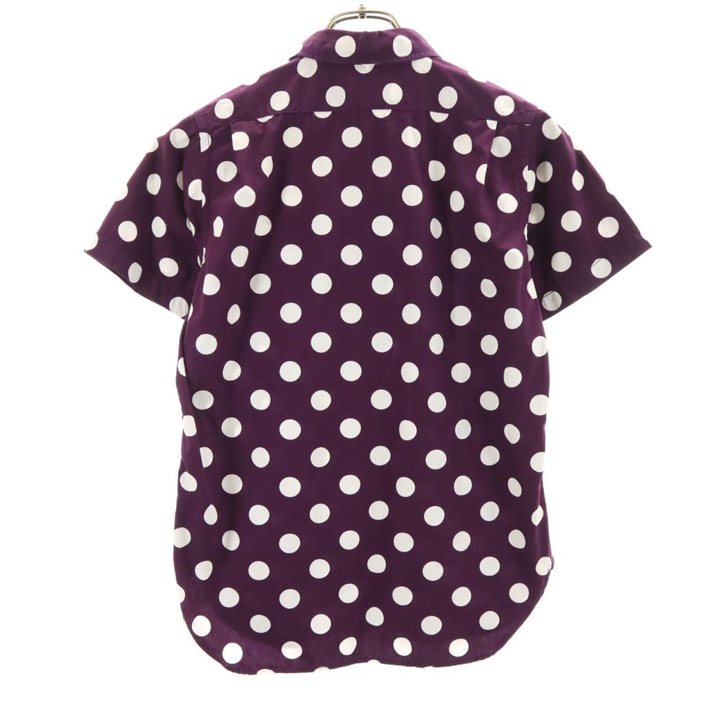 KATO Dot Pattern Short Sleeve Cotton Shirt XS Purple Polka Dot Men's Used