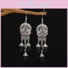 Punk Skull Pendant Earrings In Alloy With Water Drop Design For Gothic Fashion