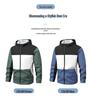 Men's European Size Hooded Jacket - Spring/Autumn, Casual, Breathable, Color Block Fashion, Trendy.