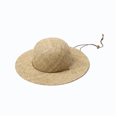 Children's spring and summer new dome wide-brimmed cassava straw hat, outdoor tourism beach sunshade big edge straw hat