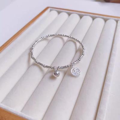 Neues Glücksarmband aus Bambus im chinesischen Stil voller Glück, schlichtes und Nischenarmband aus reinem Silber, Armband für junge Frauen