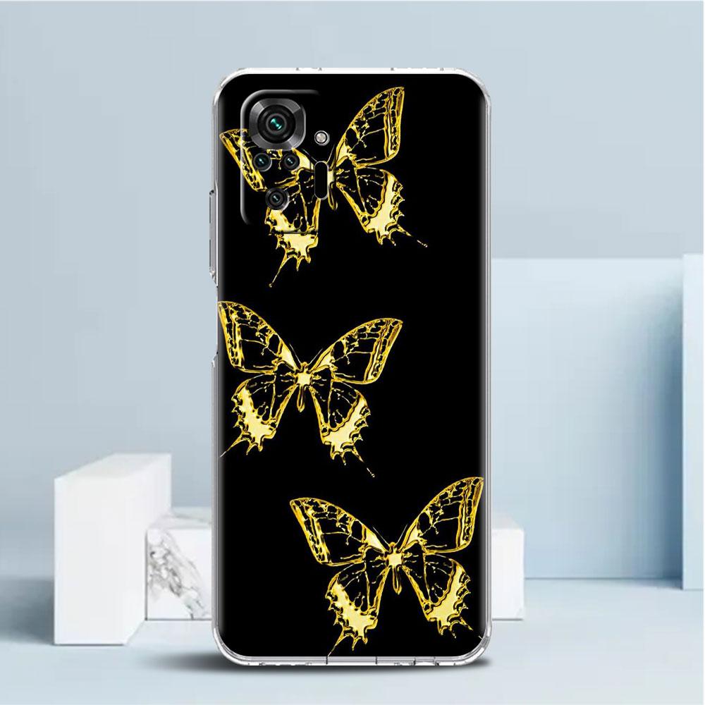 

Красивый розовый чехол-бабочка для Xiaomi Redmi Note 11 Pro 10 9 9S 8 8T 7 9A 9C 9T 10 10C K40 прозрачный мягкий чехол для телефона TPU Redmi K40