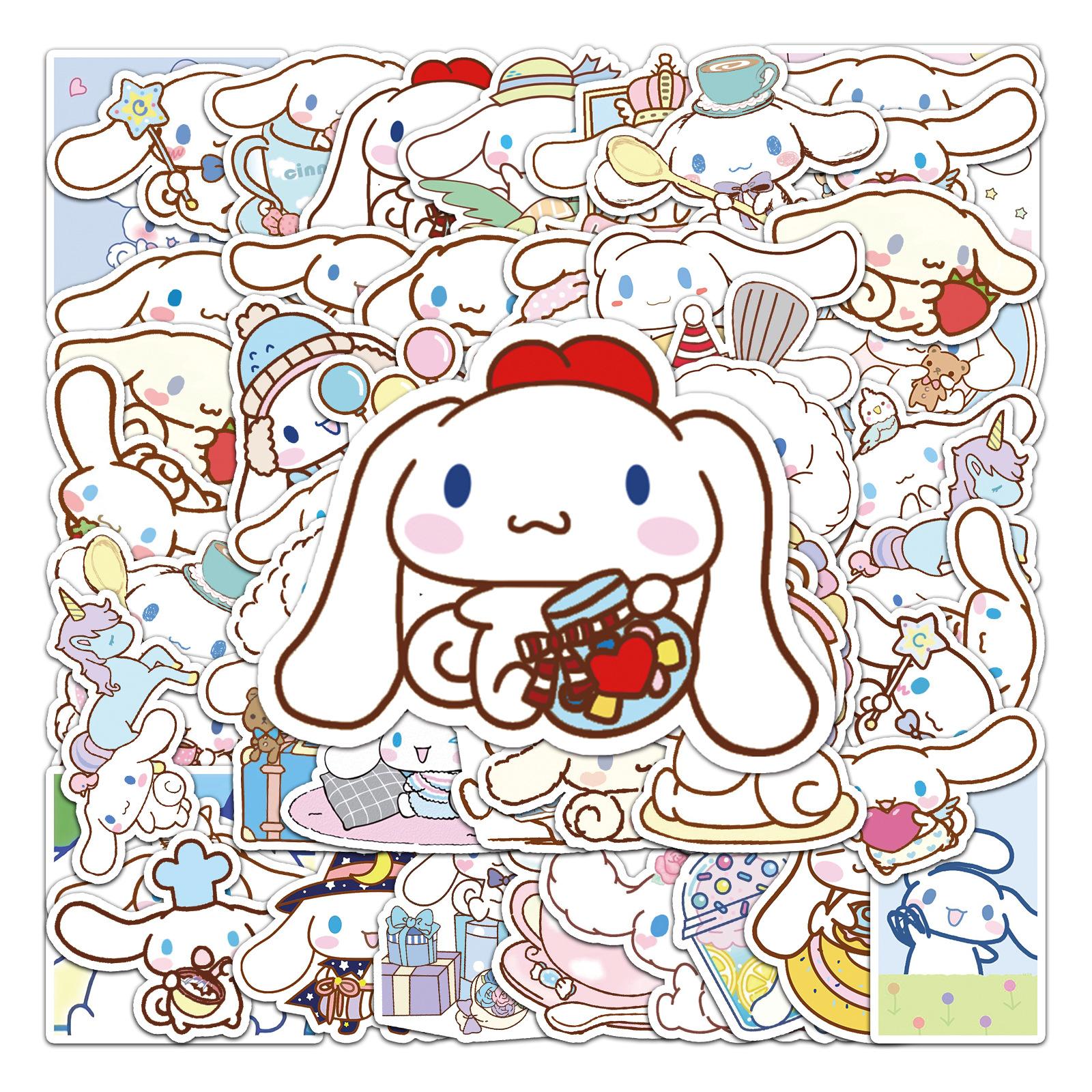

50PCS Sanrio Cinnamoroll Waterproof Stickers - Cute Graffiti Decals for Scrapbooking, Gu Ka DIY Skateboards & Luggage