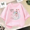 Strawberry Juice Graphic Print T-shirt Girls Aesthetic Pink Tops Tee 2024 Summer New Fashion Women T Shirt
