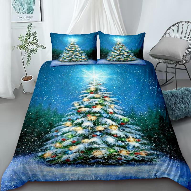 Christmas Duvet Cover Christmas Tree Bedding Set With Zipper 1 Duvet Cover 2 Pillow Case Women Teens Holiday Gifts Bedroom